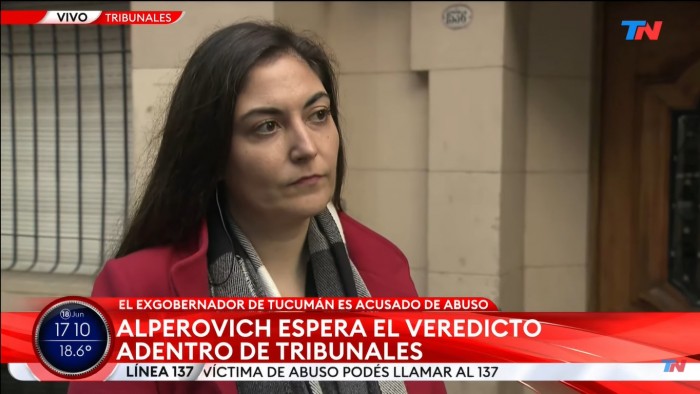 La vocera de la denunciante de Alperovich reveló cómo se encuentra a minutos del veredicto