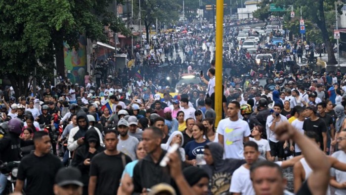Protestas en el centro de Caracas