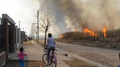 La quema de caña llegó a una escuela: evacuación en Río Colorado