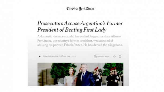 La denuncia a Alberto traspasó fronteras y llegó al New York Times 