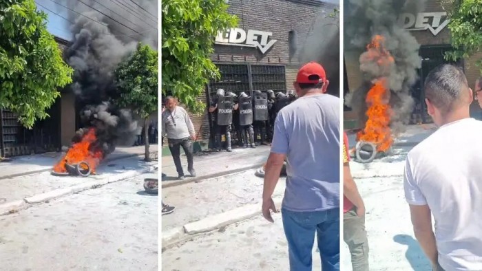 Vecinos incendiaron una sucursal de EDET en Juan Bautista Alberdi