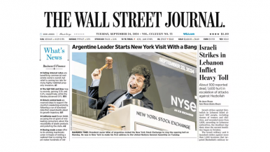 Milei llegó a la portada de The Wall Street Journal 