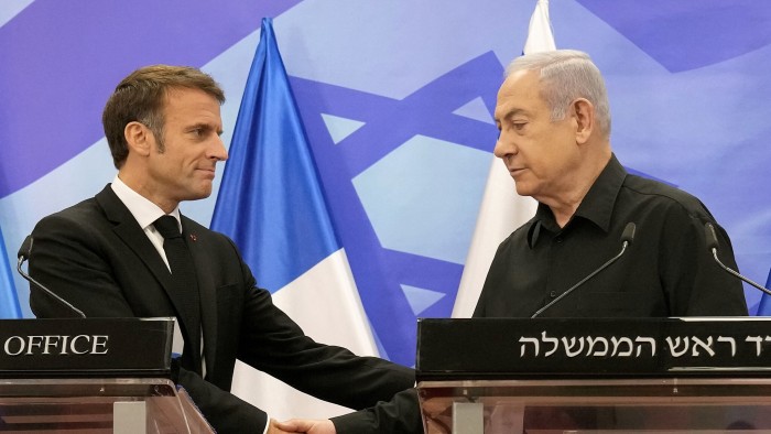 Macron y Netanyahu discuten el envío de armas a Israel en un clima de tensión