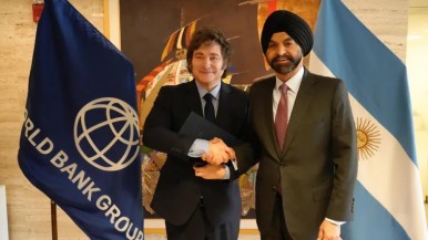 Milei se reunió con el presidente del Banco Mundial en Washington DC