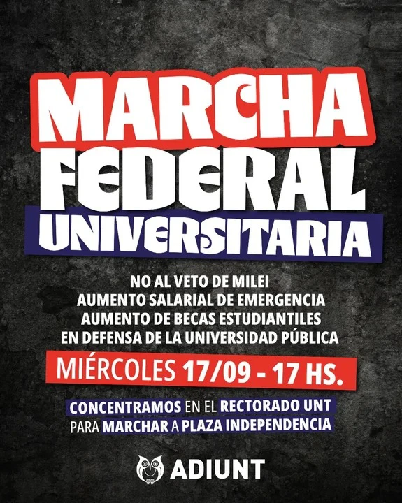 Cómo será la Marcha Federal Universitaria en Tucumán