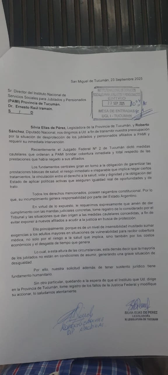 Exigen al PAMI cumplir de inmediato los fallos judiciales a favor de jubilados tucumanos