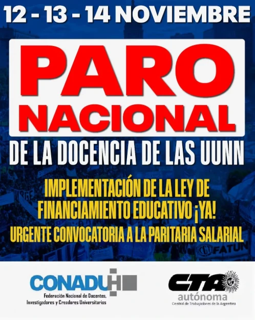 Docentes universitarios lanzan un paro nacional de 72 horas y ponen en duda el inicio del ciclo 2026