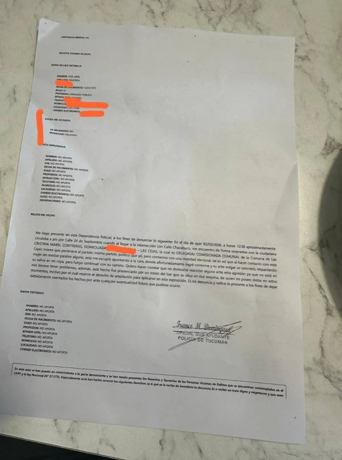 Escándalo: denuncian que la delegada comunal de Las Cejas agredió a un vecino