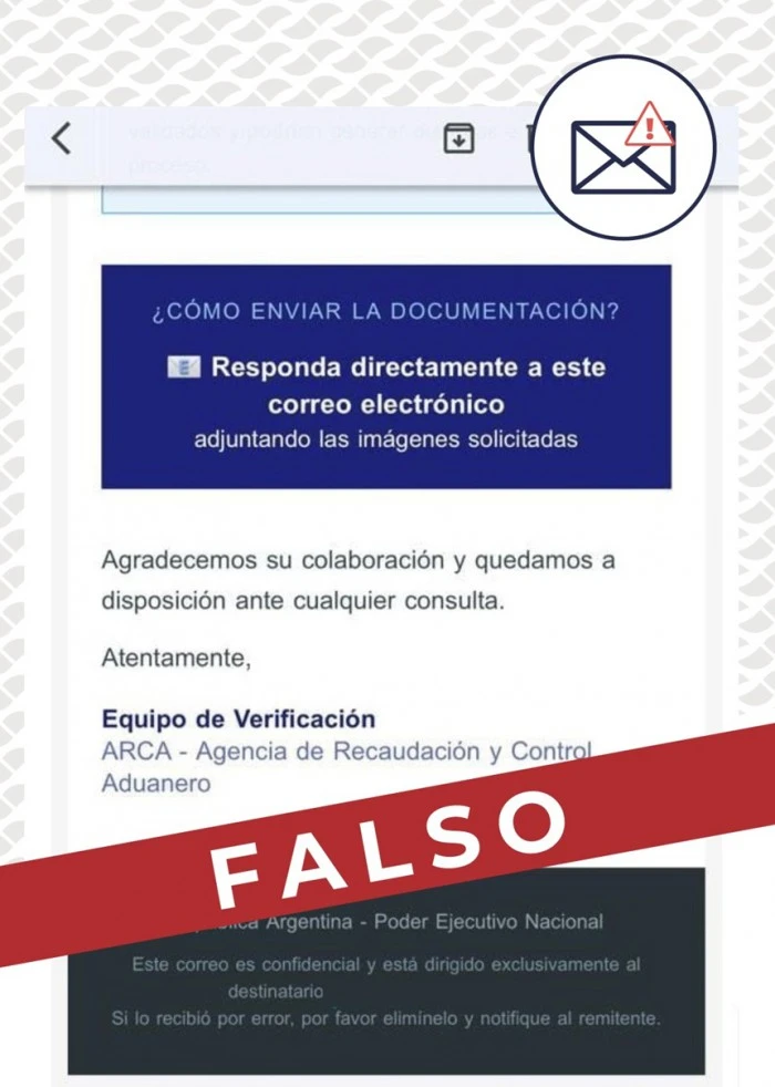 Alerta de estafa: el mail falso de ARCA que tenés que evitar 