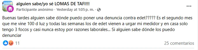 EDET también suspende el servicio en todo Tucumán