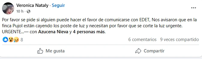 EDET también suspende el servicio en todo Tucumán