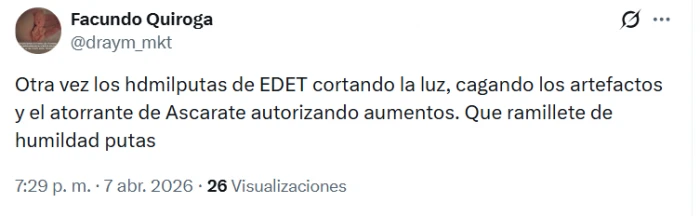 Martes a oscuras: EDET nuevamente deja sin luz a miles de tucumanos