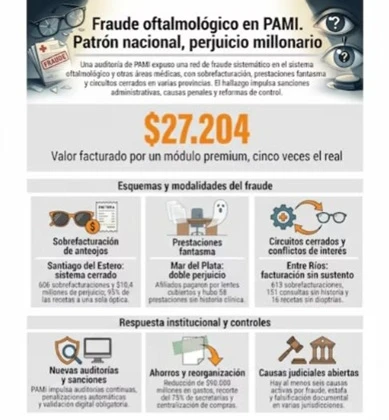 Fraude en PAMI: detectan estafa millonaria en lentes y oftalmología