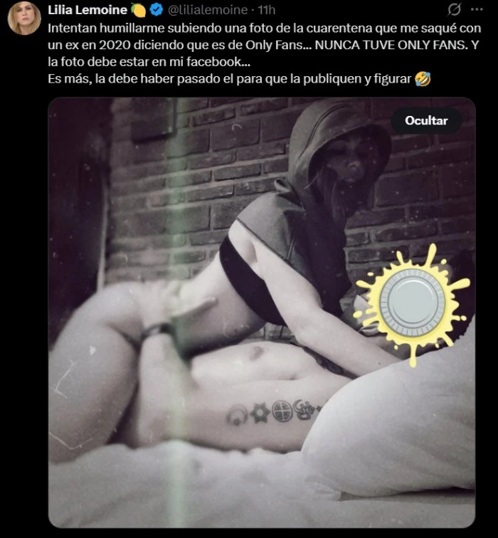 La fuerte foto de Lilia Lemoine para desmentir que tiene OnlyFans