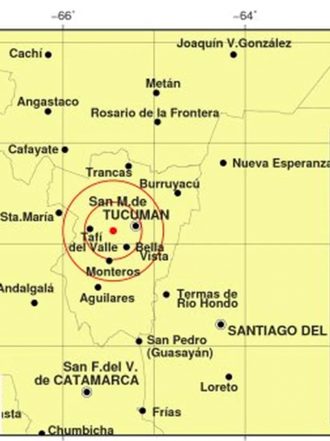 Se registró un sismo de magnitud 3.3 en Tucumán