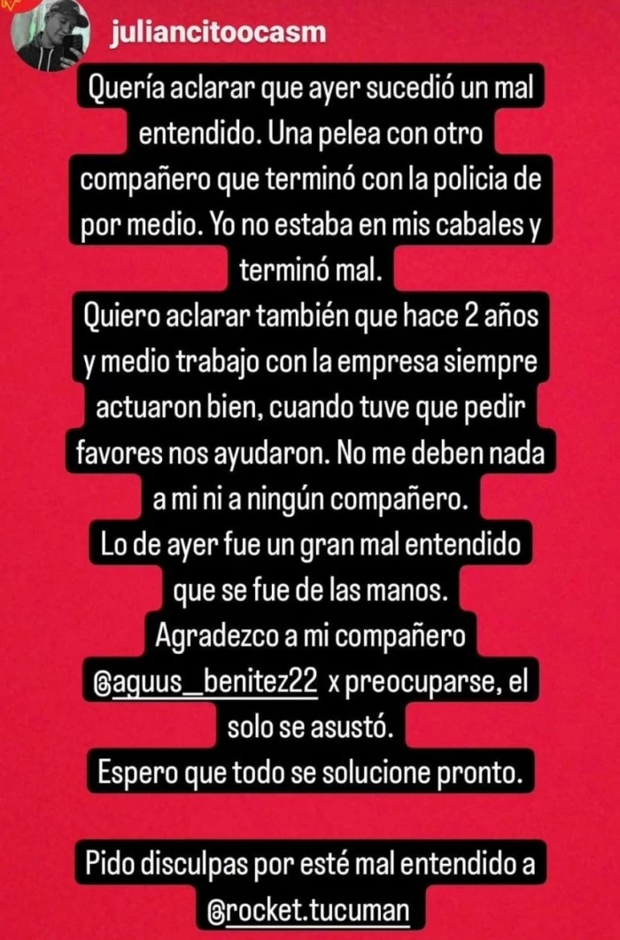 La respuesta del joven que fue detenido en un local gastronómico